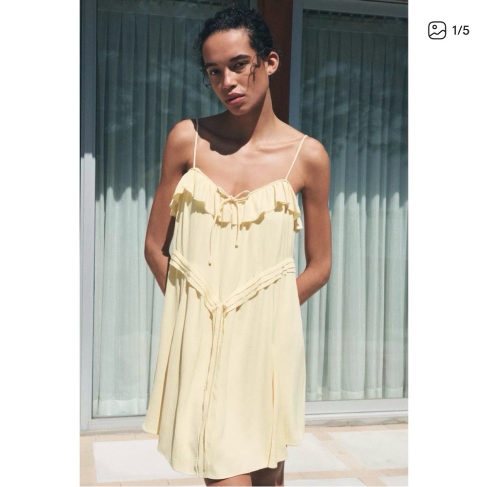 Zara Yellow Ruffled Dress
